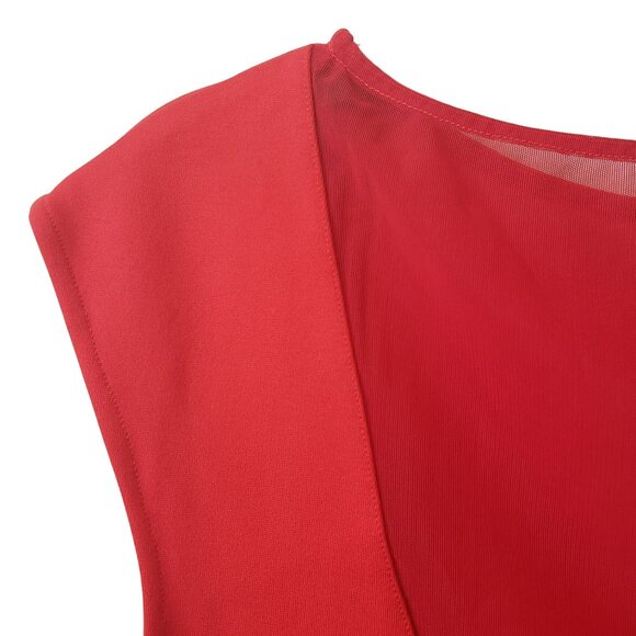 NEW Victor Glemaud Ruby Red Holiday Mini Dress Mesh Back Cosplay Futuristic - Picture 6 of 10